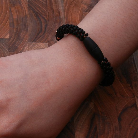 Metallic Camel Seed Bead Bracelet | Stackable Layering | Handmade Custom Size - Picture 4 of 6